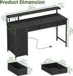 Gaming Desk with 6 Fabric Drawers Monitor Stand