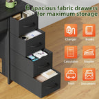 Gaming Desk with 6 Fabric Drawers Monitor Stand