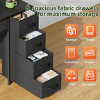 Gaming Desk with 6 Fabric Drawers Monitor Stand