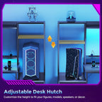Gaming Desk with Drawers Display Shelves 138x48CM