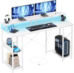 Gaming Desk with LED Light Power Outlets 100