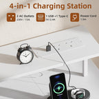 Gaming Desk with LED Light Power Outlets 100