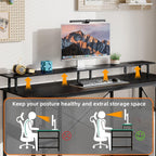 Gaming Desk with LED Light Power Outlets 100