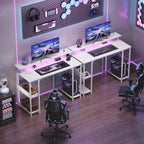 Gaming Desk with LED Light Power Outlets 100