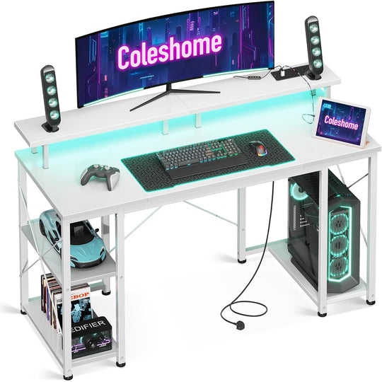 Gaming Desk with LED Lights 120x50CM Carbon