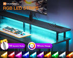 Gaming Desk with LED Lights 120x50CM Carbon