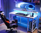Gaming Desk with LED Lights 120x50CM Carbon