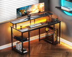 Gaming Desk with LED Lights 120x50CM Carbon