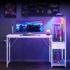 Gaming Desk with LED Lights Carbon