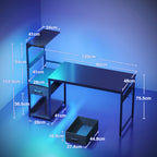 Gaming Desk with LED Lights Carbon