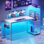 Gaming Desk with LED Lights Carbon