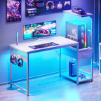 Gaming Desk with LED Lights Carbon