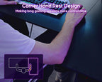Gaming Desk with LED Lights Power Outlets
