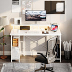 Gaming Desk with LED Lights Power Outlets 120x50CM