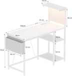 Gaming Desk with Pegboard Power Outlet LED Light