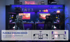Gaming Desk with Pegboard Power Outlet LED Light
