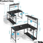 Gaming Desk with Power Outlets LED Workstation 4