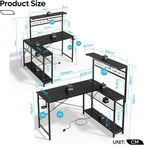 Gaming Desk with Power Outlets LED Workstation 4