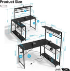Gaming Desk with Power Outlets LED Workstation 4