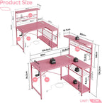 Gaming Desk with Power Outlets LED Workstation 4