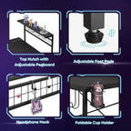 Gaming Desk with Power Outlets LED Workstation 4