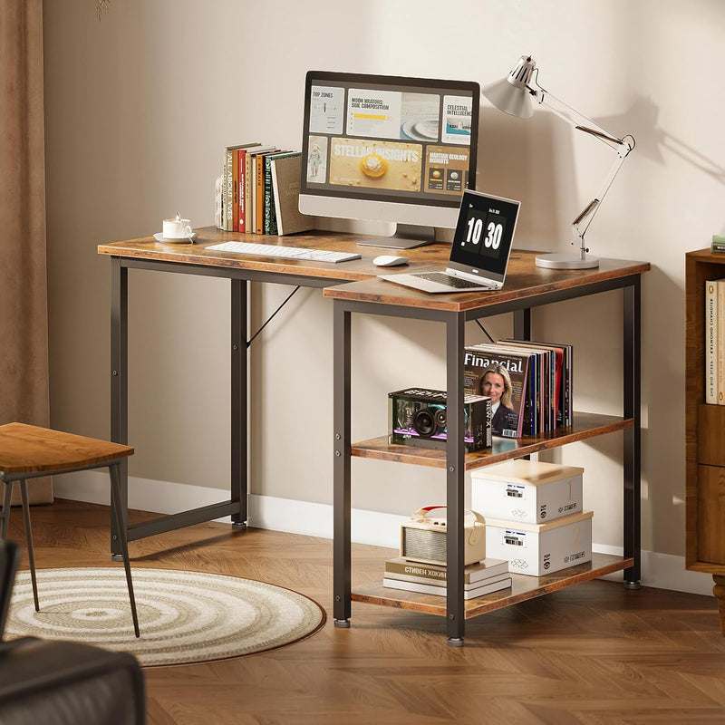 Gaming Desk with Reversible Shelves