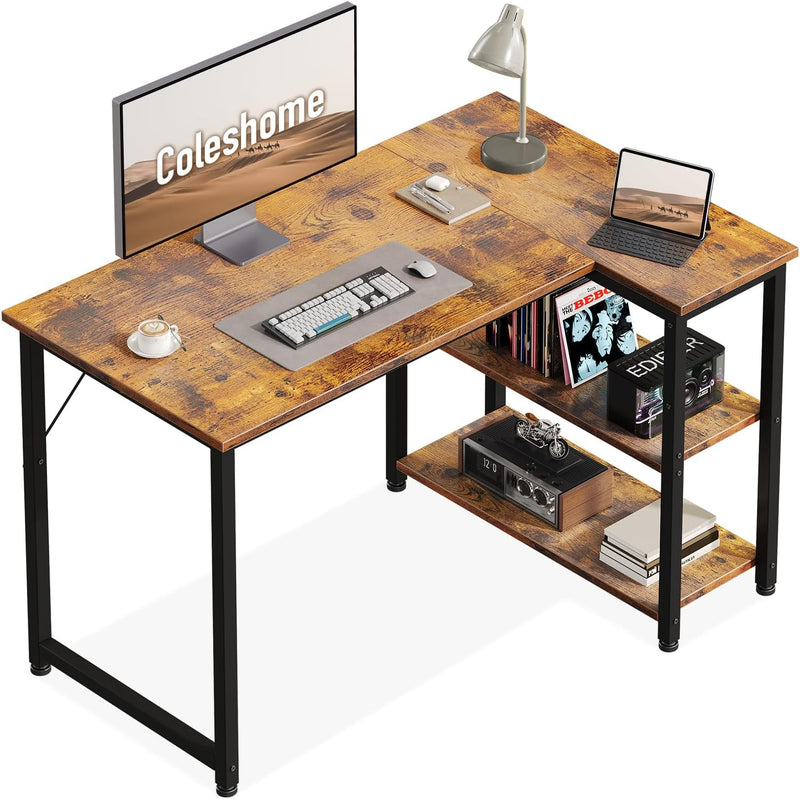 Gaming Desk with Reversible Shelves