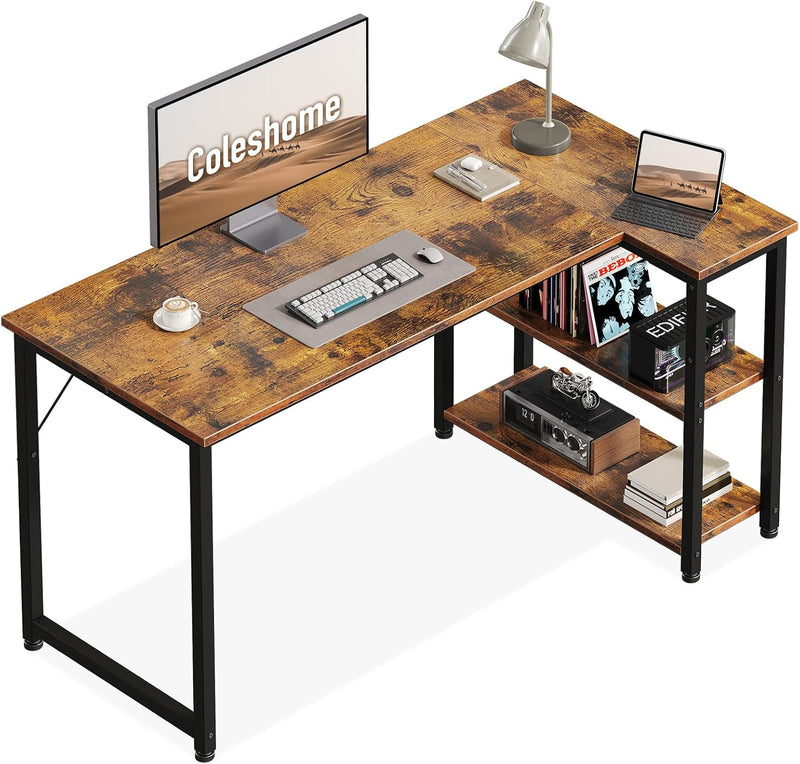 Gaming Desk with Reversible Shelves