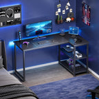 Gaming Desk with Reversible Shelves
