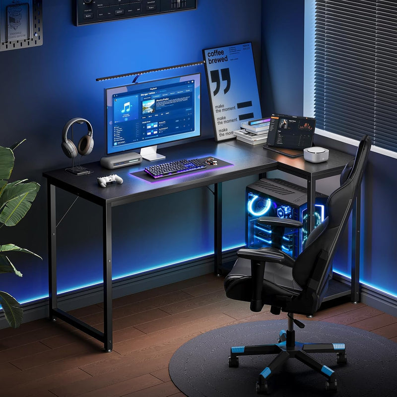 Gaming Desk with Reversible Shelves