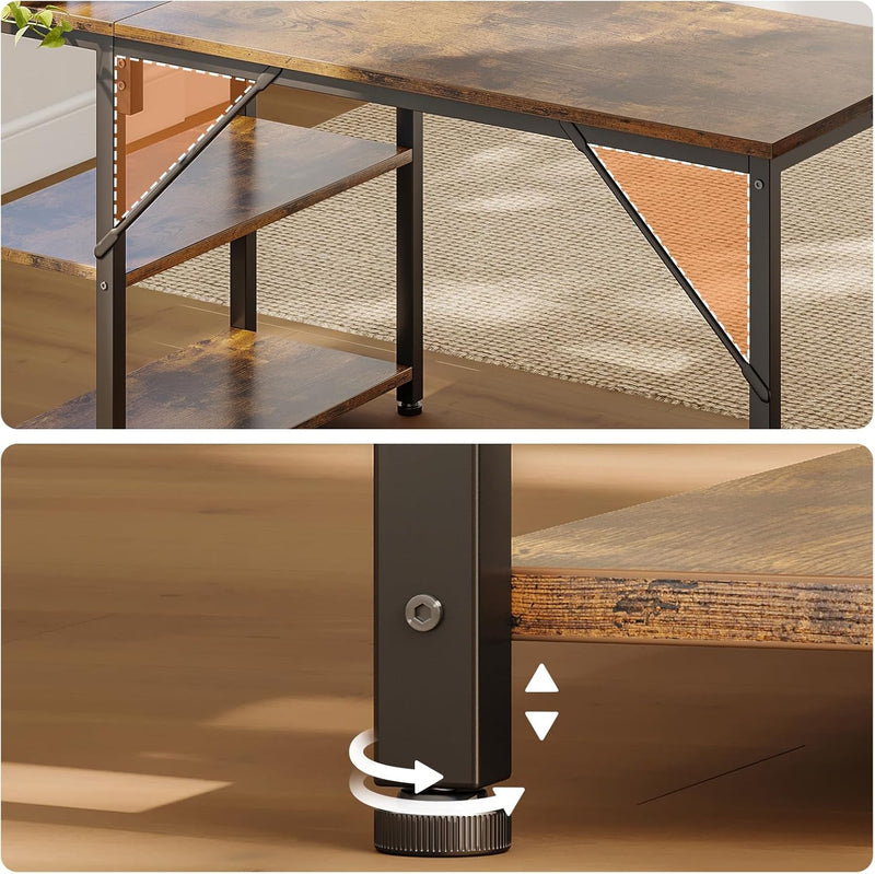Gaming Desk with Reversible Shelves