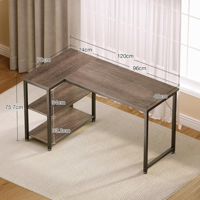 Gaming Desk with Reversible Shelves
