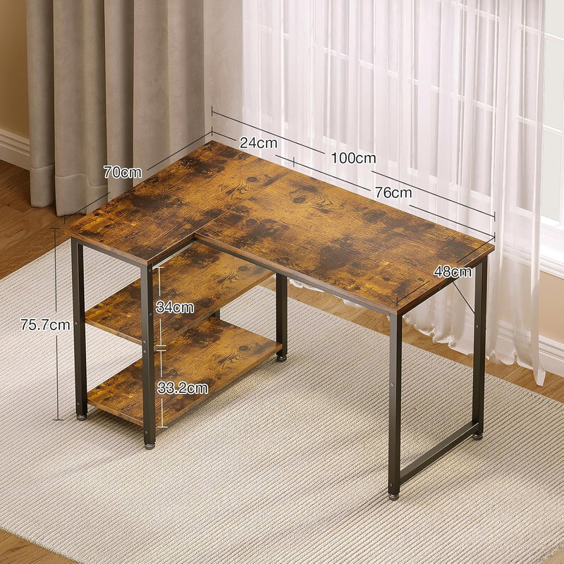 Gaming Desk with Reversible Shelves