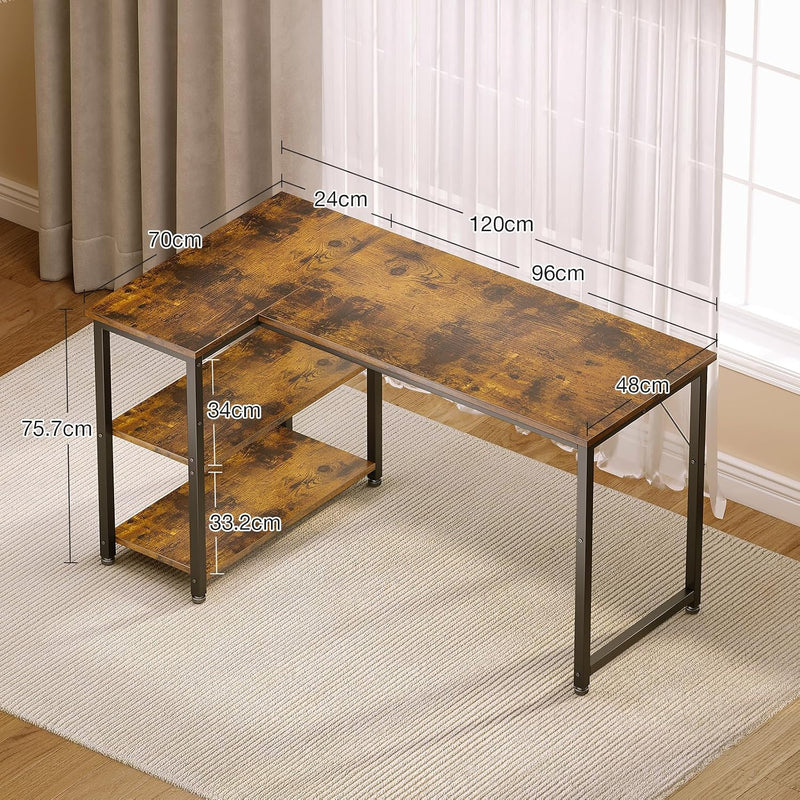 Gaming Desk with Reversible Shelves