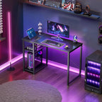 Gaming Desk with Reversible Storage Shelves
