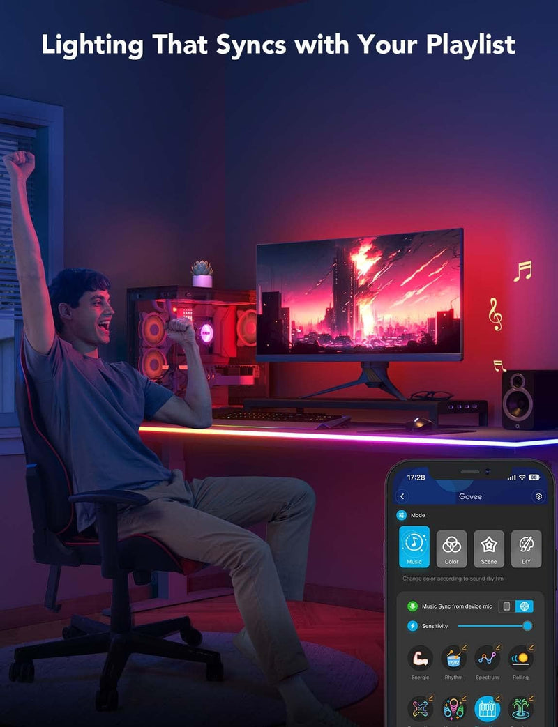 Rgbic 3m Neon Rope Gaming Lights Soft LED