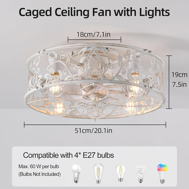 Ceiling Fan with Lights Industrial Style Farmhouse Lighting