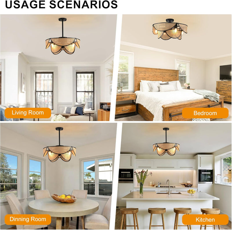 Ceiling Fan with Lights Industrial Style Farmhouse Lighting
