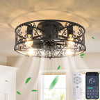 Ganeed Caged Ceiling Fan with Lights Industrial Style