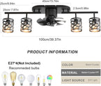 Ganeed Caged Ceiling Fan with Lights Industrial Style