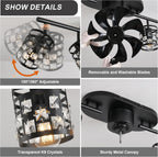 Ganeed Caged Ceiling Fan with Lights Industrial Style