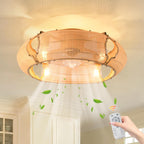 Ganeed Caged Ceiling Fan with Lights Industrial Style