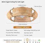 Ganeed Caged Ceiling Fan with Lights Industrial Style