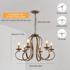 Chandeliers Retro Iron Pendant Chandelier Candle Rustic Hanging