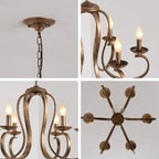 Chandeliers Retro Iron Pendant Chandelier Candle Rustic Hanging