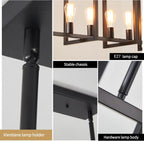 Ganeed Farmhouse Chandelier Matte Metal Modern Hanging Lamp