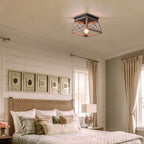 Ganeed Farmhouse Chandelier Matte Metal Modern Hanging Lamp
