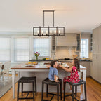 Ganeed Farmhouse Chandelier Matte Metal Modern Hanging Lamp
