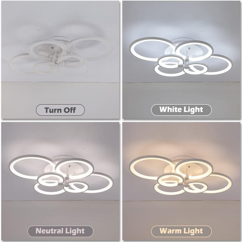 LED Ceiling Light Fixture with Remote Control 72W