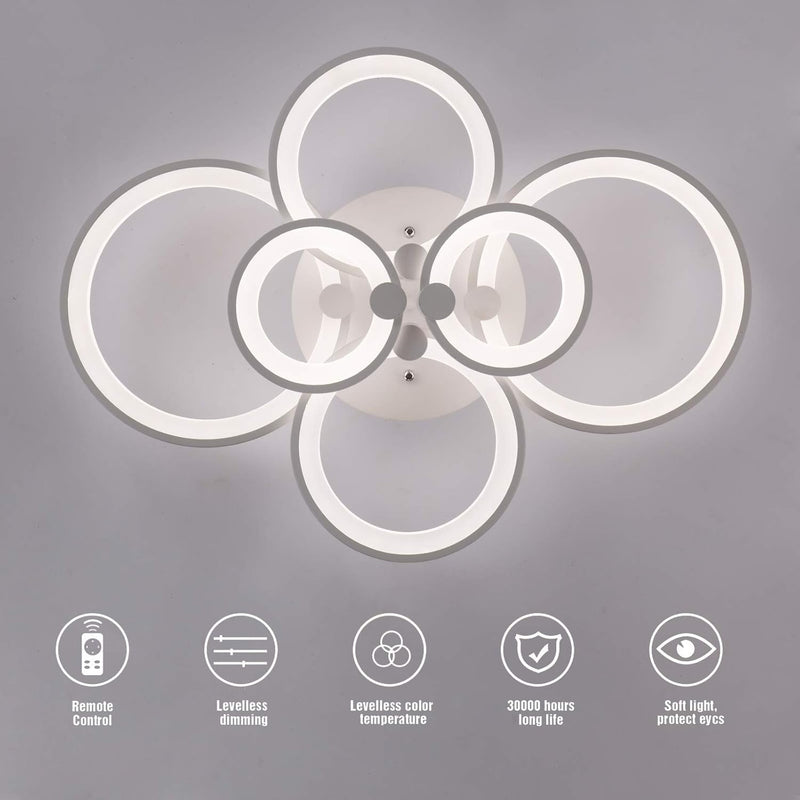 LED Ceiling Light Fixture with Remote Control 72W